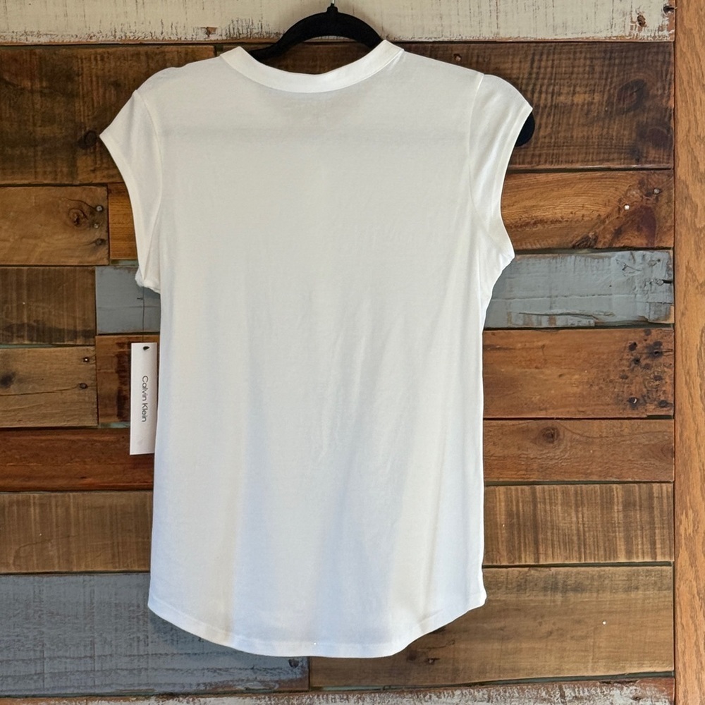 NWT Calvin Klein Cap Sleeve Henley Top - Picture 6 of 7